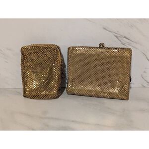 Unbranded Women's Vintage Glomesh Gold Metallic Wallet And Zip Close Cigarette C